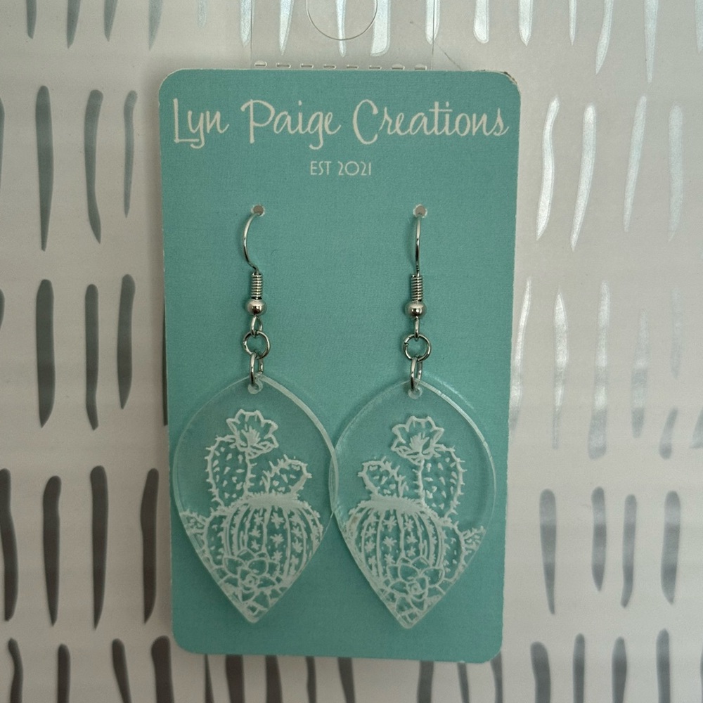 Acrylic Cactus Earrings